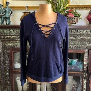 Sundry Navy Hooded Sweater
